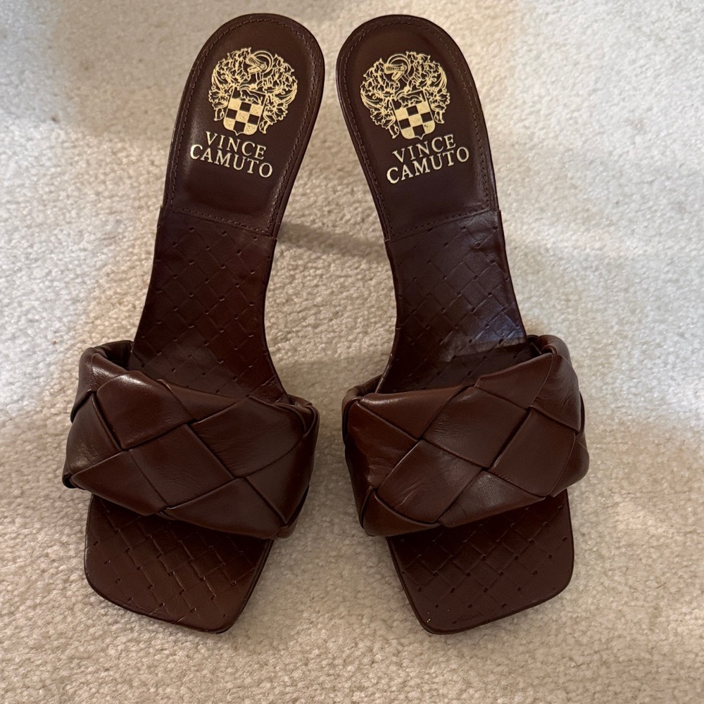 Vince Camuto Brown Braided Sandals